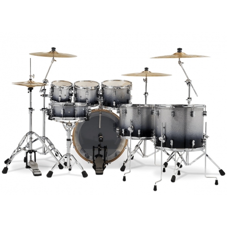 PDP Drums Concept Akçaağaç 7-Parça 22" Akustik Davul (Silver - Black Sparkle Fade)<br>Fotoğraf: 2/2