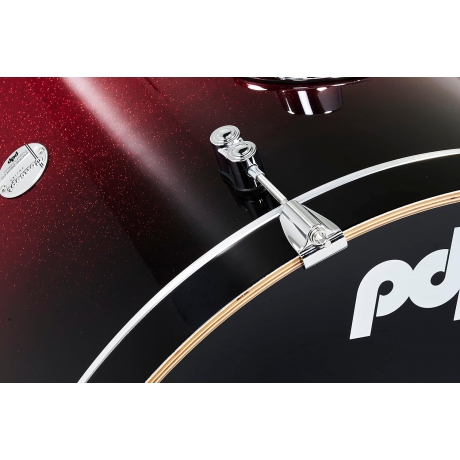 PDP Drums Concept Maple 5 Parça 22" Akustik Davul (Red To Black Sparkle Fade)<br>Fotoğraf: 2/5