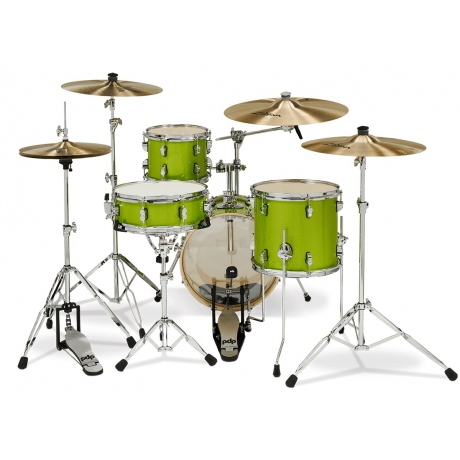 PDP Drums New Yorker 4-Parça Akustik Davul (Electric Green Sparkle)<br>Fotoğraf: 2/2