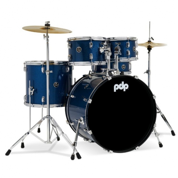 PDP Drums Center Stage 22'' 5-Parça Akustik Davul Seti (Royal Blue Sparkle), Fotoğraf: 1/8