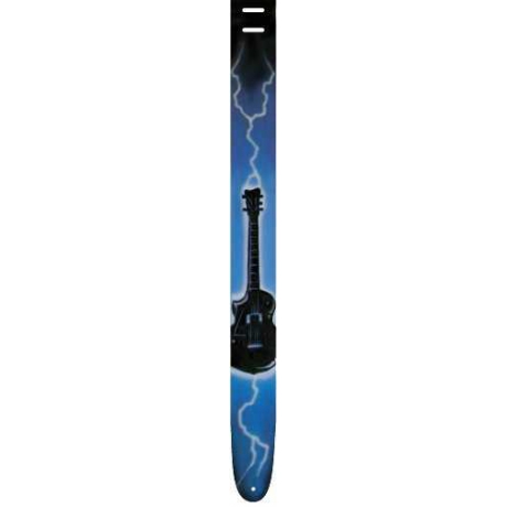 Perris Leather P25AB-402 Airbrush Blue Lightning Gitar Askısı<br>Fotoğraf: 1/1