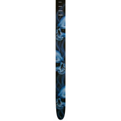 Perris Leathers P25AB-332 Air Brushed Blue Skull Gitar Askısı