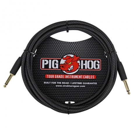 Pig Hog PCH10BK Black Wowen Enstrüman Kablosu (3 Metre)<br>Fotoğraf: 1/1