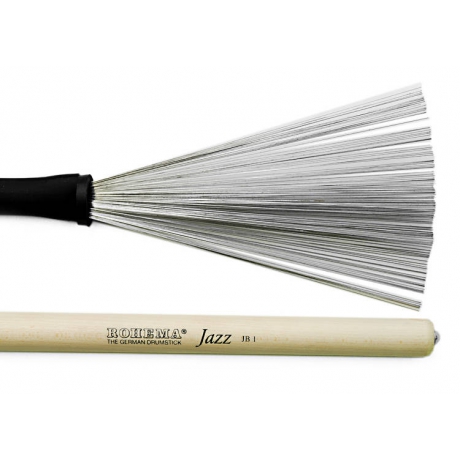 Rohema Jazz JB1 Ahşap Saplı Metal Fırça Baget<br>Fotoğraf: 3/4