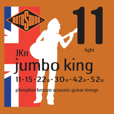 Rotosound JK11 Jumbo King Bronz Akustik Gitar Teli (11-52)<br>Fotoğraf: 1/1