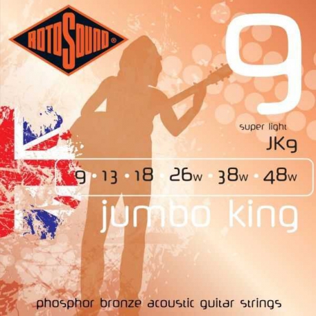 Rotosound JK9 Jumbo King Akustik Gitar Teli (9-48)<br>Fotoğraf: 1/1