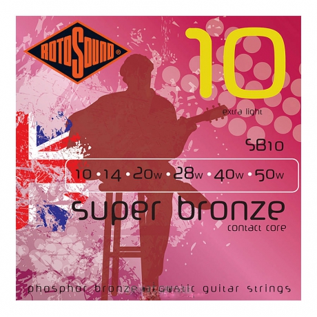Rotosound SB10 Super Bronze Contact Core Akustik Gitar Teli (10-50)<br>Fotoğraf: 1/1