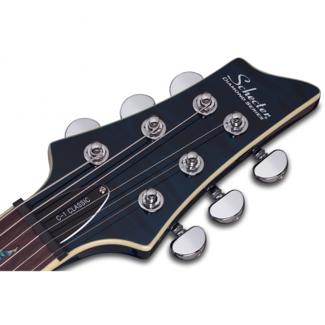 Schecter C-1 Classic Elektro Gitar (See-Thru Blu)<br>Fotoğraf: 4/4