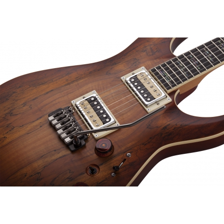 Schecter C-1 Exotic Spalted Maple Elektro Gitar (Satin Natural Vintage Burst)<br>Fotoğraf: 3/8