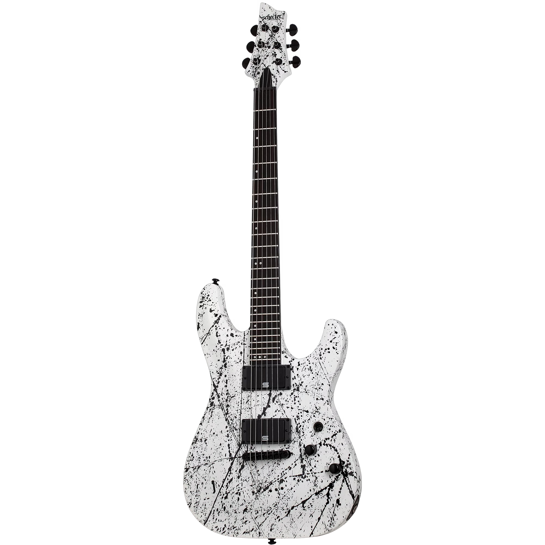 Schecter C-1 Ink Bomb Elektro Gitar (Black Ink Splatter) | doremusic