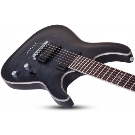 Schecter C-1 Platinum Elektro Gitar (See-Thru Siyah Saten)<br>Fotoğraf: 2/4