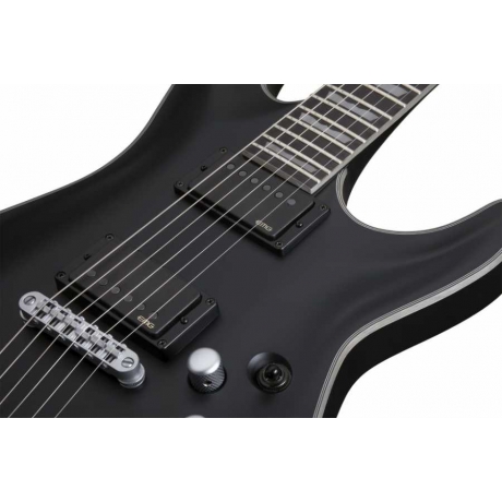 Schecter C 1 Platinum Solak Elektro Gitar (Satin Black)<br>Fotoğraf: 4/4