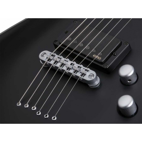 Schecter C 1 Platinum Solak Elektro Gitar (Satin Black)<br>Fotoğraf: 3/4