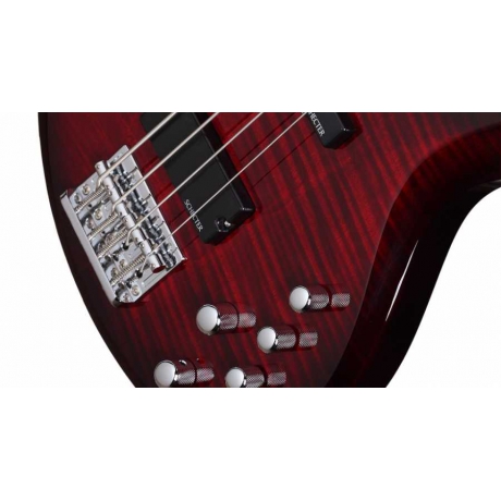 Schecter C-4 Deluxe Bas Gitar (Crimson Red Burst)<br>Fotoğraf: 2/4