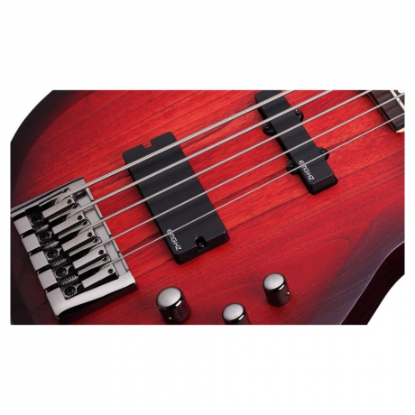 Schecter C-5 Custom Bas Gitar (Trans Crimson Stain)<br>Fotoğraf: 2/4