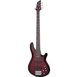 Schecter C-5 Deluxe Bas Gitar (Crimson Red Burst)
