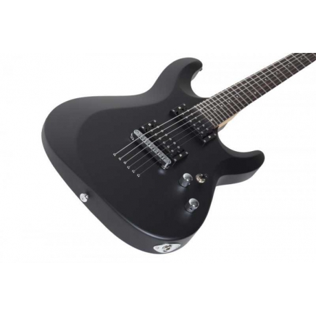 Schecter C-6 Deluxe Elektro Gitar (Satin Black)<br>Fotoğraf: 3/4