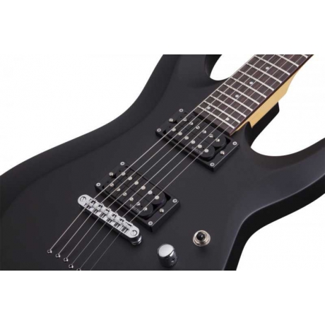 Schecter C-6 Deluxe Elektro Gitar (Satin Black)<br>Fotoğraf: 2/4