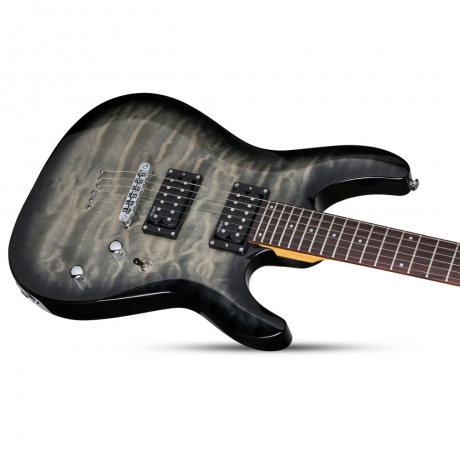 Schecter C-6 Plus LH Solak Elektro Gitar (Charcoal Burst)<br>Fotoğraf: 4/5