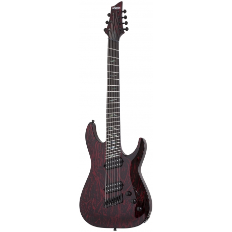 Schecter  C-7 Multiscale Silver Mountain 7 Telli Elektro Gitar (Blood Moon)<br>Fotoğraf: 1/7