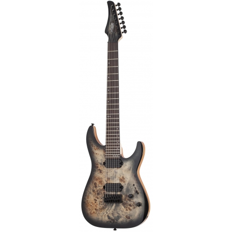 Schecter C-7 Pro 7 Telli Elektro Gitar (Charcoal Burst)<br>Fotoğraf: 1/4
