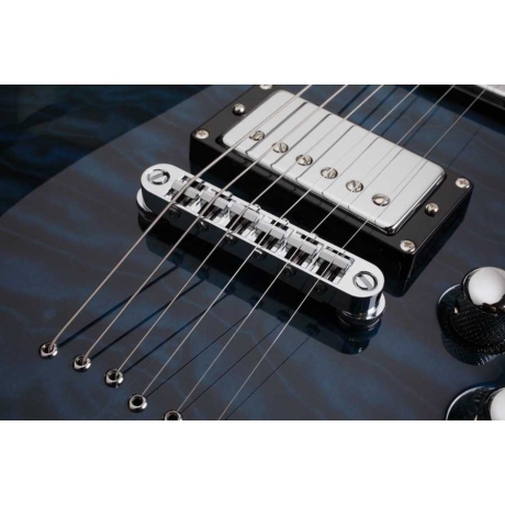 Schecter Custom C-1 Elektro Gitar (See-Thru Blue)<br>Fotoğraf: 3/7