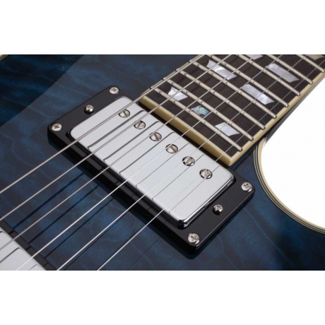 Schecter Custom C-1 Elektro Gitar (See-Thru Blue)<br>Fotoğraf: 5/7