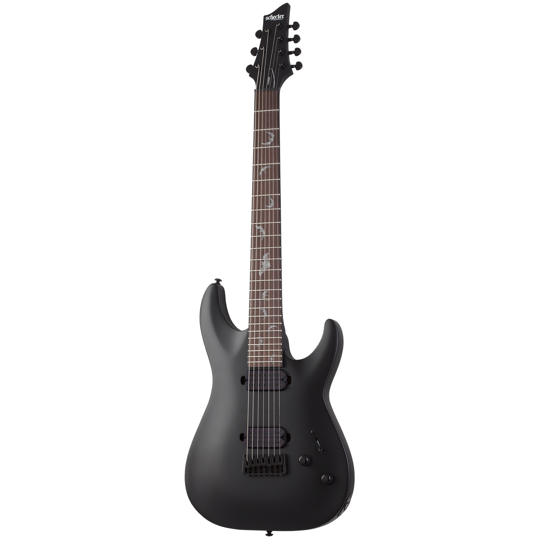Schecter Damien-7 エレキギター ブラック ギターケース付き Schecter Damien-7 7 Telli Elektro Gitar (Satin Black) | doremusic