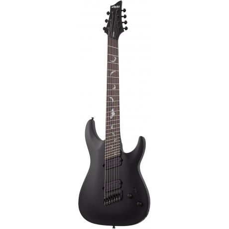 Schecter Damien-7 Multiscale 7 Telli Elelktro Gitar (Mat Siyah)<br>Fotoğraf: 1/7