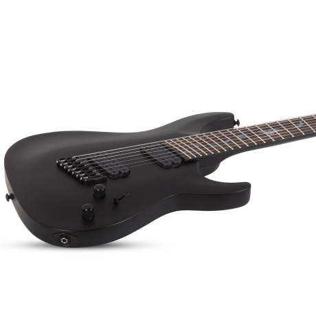 Schecter Damien-7 Multiscale 7 Telli Elelktro Gitar (Mat Siyah)<br>Fotoğraf: 2/7