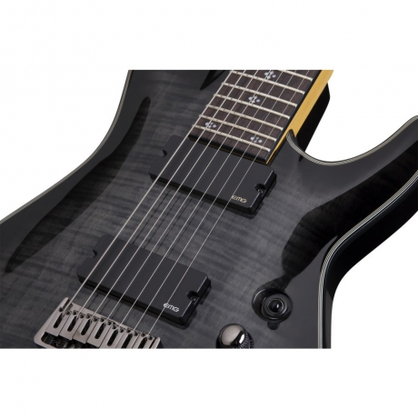 Schecter Damien Elite-7 7 Telli Elektro Gitar (Trans Black Burst)<br>Fotoğraf: 3/5