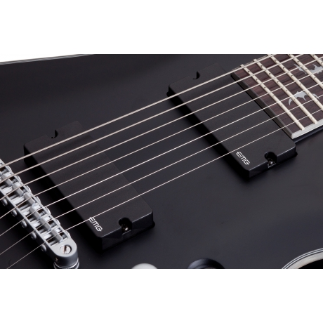 Schecter Damien Platinum-7 Elektro Gitar (Satin Black)<br>Fotoğraf: 5/5