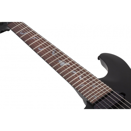 Schecter Damien Platinum-7 Solak Elektro Gitar (Satin Black)<br>Fotoğraf: 7/8