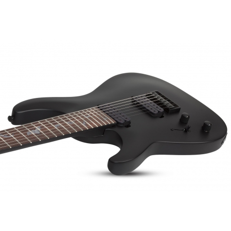 Schecter Damien Platinum-7 Solak Elektro Gitar (Satin Black)<br>Fotoğraf: 3/8
