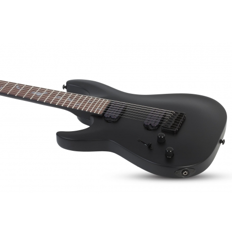 Schecter Damien Platinum-7 Solak Elektro Gitar (Satin Black)<br>Fotoğraf: 2/8