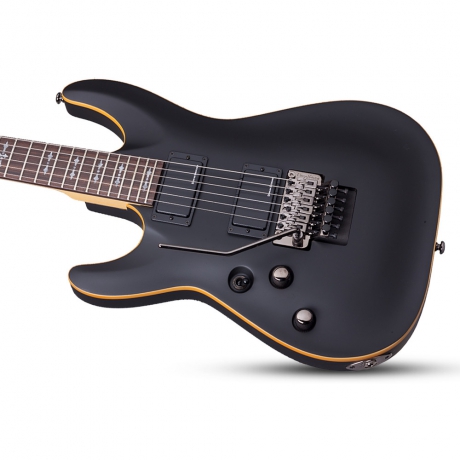 Schecter Demon-6 FR Solak Elektro Gitar (Satin Black)<br>Fotoğraf: 2/4
