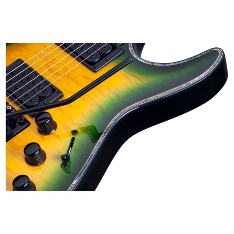 Schecter Hellraiser C-1 FR Passive Elektro Gitar (Dragon Burst)<br>Fotoğraf: 3/5