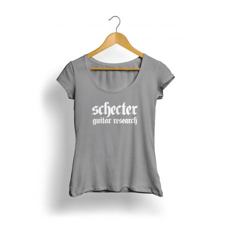 Schecter Logo Kadın T-Shirt (Gri)<br>Fotoğraf: 1/1
