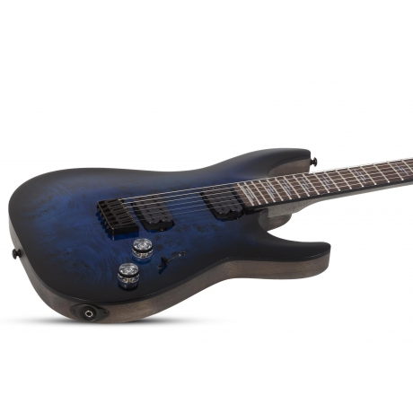 Schecter Omen Elite-6 Elektro Gitar (See Thru Blue Burst)<br>Fotoğraf: 2/6