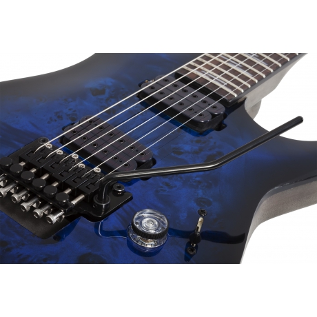 Schecter Omen Elite-6 FR Elektro Gitar (See-thru Blue)<br>Fotoğraf: 4/8