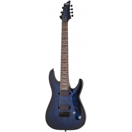 Schecter Omen Elite-7 7 Telli Elektro Gitar (See Thru Blue Burst)<br>Fotoğraf: 1/6