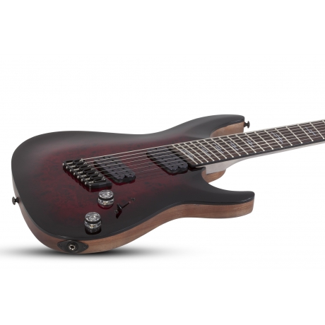 Schecter Omen Elite-7 Multiscale 7 Telli Elektro Gitar (Cherry Burst)<br>Fotoğraf: 2/9