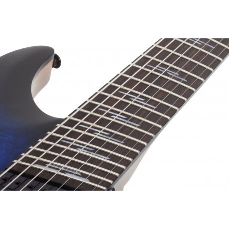 Schecter Omen Elite-7 Multiscale 7 Telli Elektro Gitar (See-Thru Blue Burst)<br>Fotoğraf: 5/6