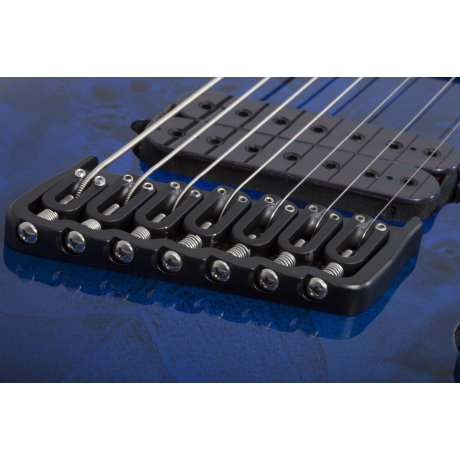 Schecter Omen Elite-7 Multiscale 7 Telli Elektro Gitar (See-Thru Blue Burst)<br>Fotoğraf: 4/6