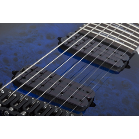 Schecter Omen Elite-7 Multiscale 7 Telli Elektro Gitar (See-Thru Blue Burst)<br>Fotoğraf: 3/6