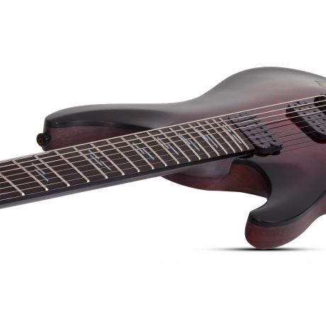 Schecter Omen Elite-7 Multiscale 7 Telli Solak Elektro Gitar (Black Cherry Burst)<br>Fotoğraf: 3/10