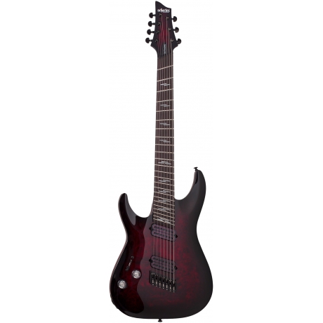 Schecter Omen Elite-7 Multiscale 7 Telli Solak Elektro Gitar (Black Cherry Burst)<br>Fotoğraf: 1/10