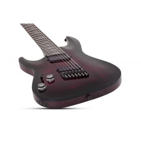 Schecter Omen Elite-7 Multiscale 7 Telli Solak Elektro Gitar (Black Cherry Burst)<br>Fotoğraf: 2/10