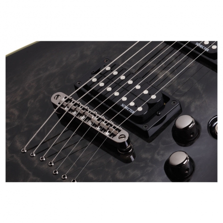 Schecter Omen Extreme 7 Telli Elektro Gitar (See-Thru Black)<br>Fotoğraf: 5/6