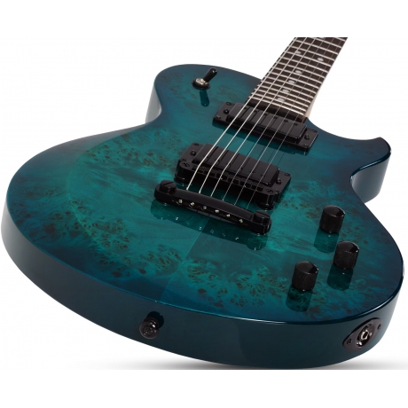 Schecter Solo-II Standard Elektro Gitar (Ocean Blue Burst Burl)<br>Fotoğraf: 2/7